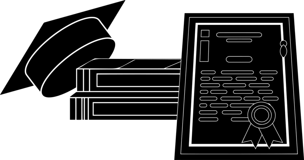 תעודה כובע וספרים